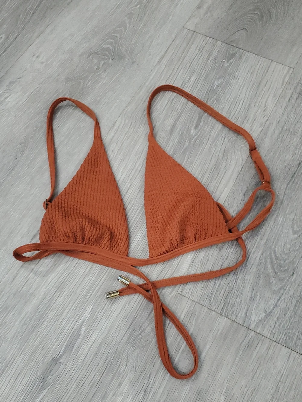 Monday Swimwear Barbados Top In Clay Crinkle Size P
